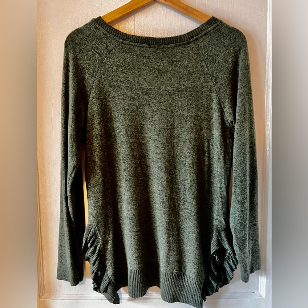 Anthropologie Postmark Ruffle Hem Sweater - Picture 3 of 6